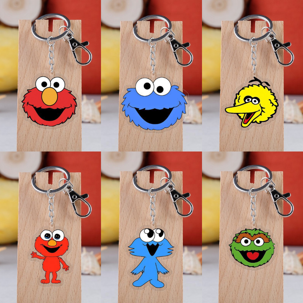 Sesame Street ELOM ELOM พวงกุญแจอะคริลิคโปร่งใส