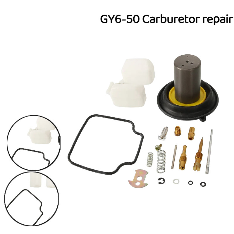 Karb ซ่อม Mani Jet Oil Seal คาร์บูเรเตอร์ Rebuild Kit ไดอะแฟรมสําหรับสกู๊ตเตอร์ Moped 139QMB GY6 50 