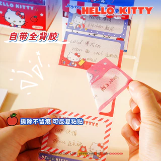 HelloKitty บันทึกเหนียวแบบดึงออก กระดาษบันทึกเหนียวโปร่งใส นักเรียนสามารถเขียนข้อความ N ครั้งโพสต์ Sticky Notes Sticky Notes
