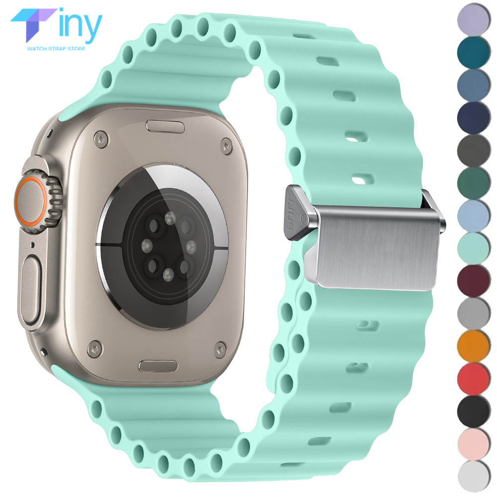 Ocean สายซิลิโคนสําหรับ Apple Watch Ultra 3 2 1 49 มม. 11 10 9 8 7 46 มม.45 มม.41 มม. 6 5 4 SE 44 มม.42 มม.