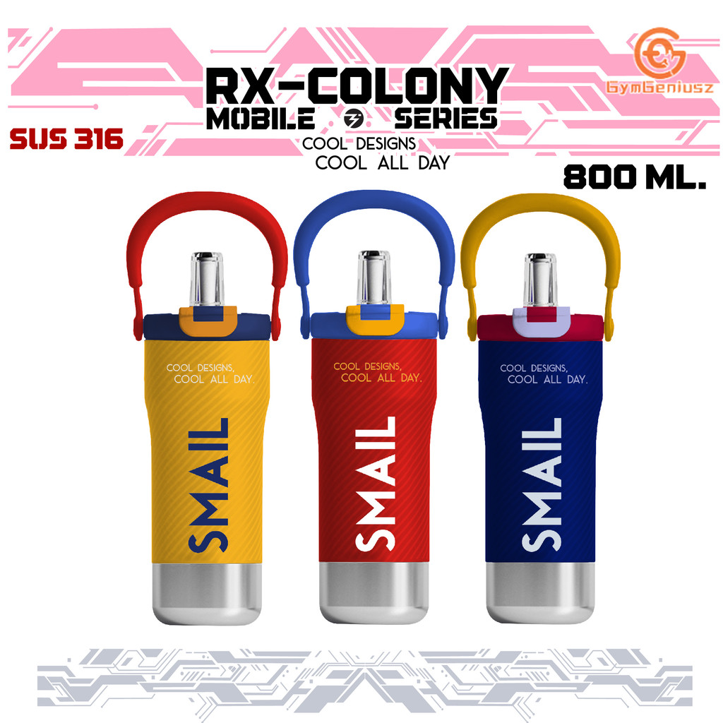 SMAIL แก้วน้ำสแตนเลส 316 800ML เก็บร้อนเย็นได้นาน ฝาปิด Double Lock หลอดกรองในตัว ดีไซน์เรียบ พกพาง่าย