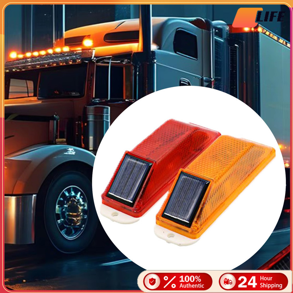 เก็บปลายทาง！ไฟสัญญาณจราจรโซล่าเซลล์LED ไฟติดรถกระพริบ ติดรถบรรทุก มีกาวในตัว ใช้งานง่าย