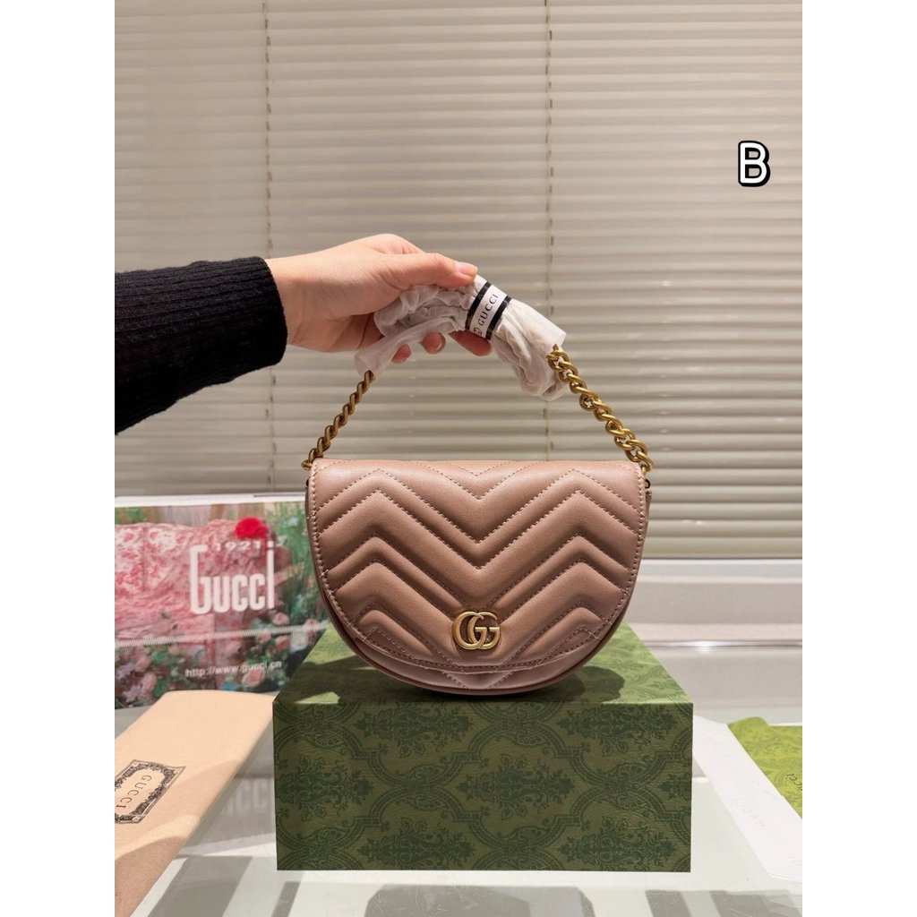 GUCCI GUCCI [Ready Stock] Mamon Saddle Bag Shoulder Messenger Bag Chain Bag