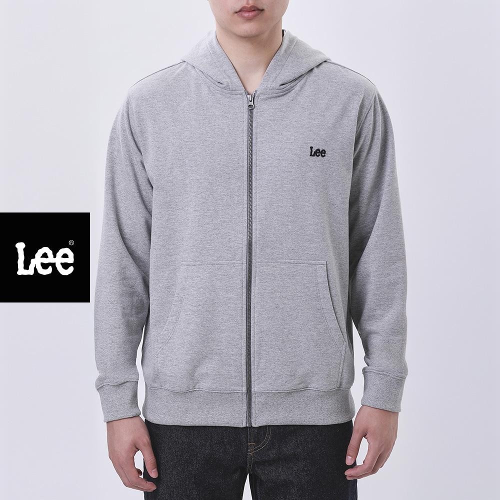 LEE เสื้อฮู้ดดี้มีซิปผู้ชาย ทรง Regular รุ่น LE F125MZIPF03 สีเทา