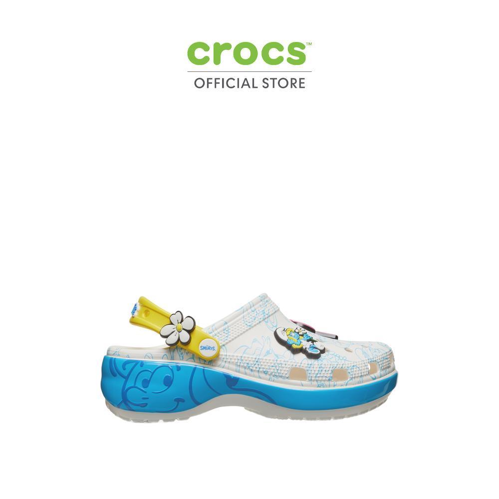 CROCS รองเท้าลำลองผู้หญิง SMURFS CLASSIC PLATFORM CLOG รุ่น 210822-90H - MULTI COLOR