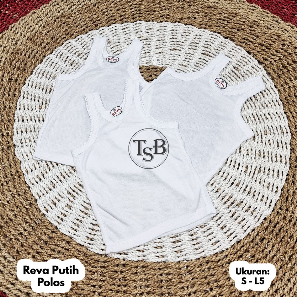 Ichaku เสื้อกล้าม Reva สีขาวธรรมดา 6 ชิ้นเสื้อกล้ามเด็ก Reva เสื้อกล้ามเด็ก Reva เสื้อกล้ามเด็ก