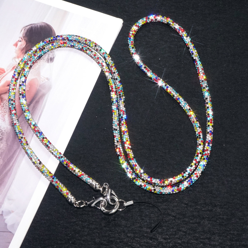 สายคล้องข้อมือครอสบอดี้RhineStoneหรูหราสำหรับโทรศัพท์และกล้อง
