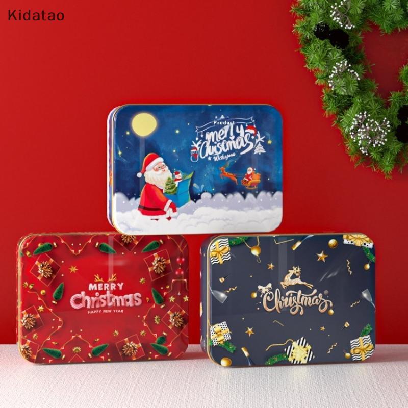 Kidatao คริสต์มาส Tinplate Candy กระป๋องกล่องโลหะการ์ตูน Elk Santa Claus พิมพ์ Xmas Candy คุกกี้ชาของขวัญใหม่