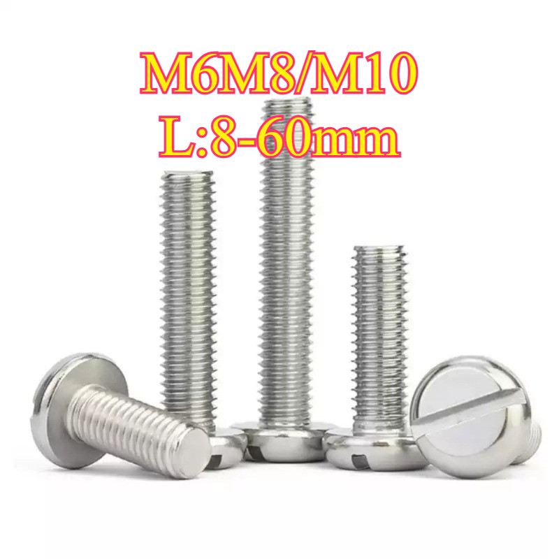 304 สแตนเลส one-slot สกรูหัวทรงกระบอก GB65 สกรู slotted หัวกลม bolt M6M8/M10HW-TH-2