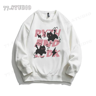 COD（พร้อมส่งจากกรุงเทพ） เสื้อกันหนาวแขนยาว เสื้อยืดคอกลมพิมพ์ลาย เสื้อเชิ้ตลำลองทรงหลวมใส่สบาย เทรนด์เกาหลี M-XXXL