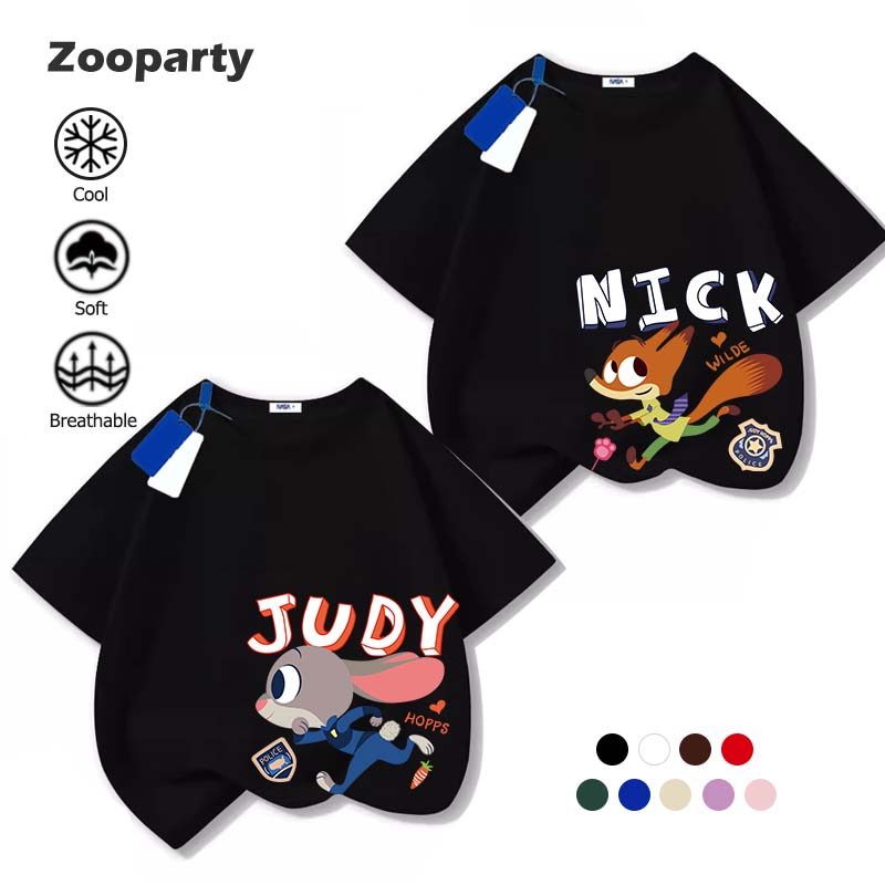 เสื้อเด็ก Zootopia 2 Judy & Nick ซูโรเปีย 2 ลายสัตว์น่ารัก ใส่สบาย นุ่ม อายุ 3-15 ปี(พร้อมส่ง)
