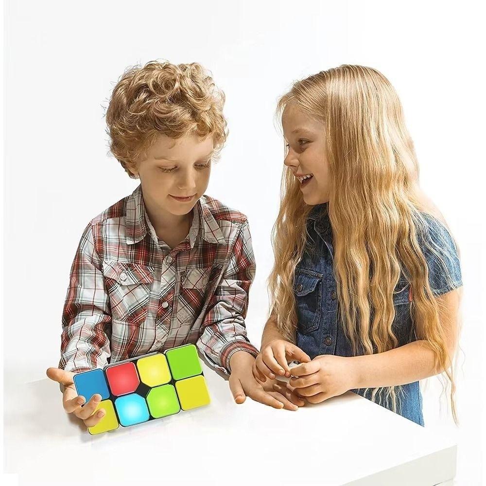 USNOW Electronic Magic Cube Memory Game Plastic Led Light Glow Music Magic Cube Flipslide Puzzle Game Change Match Intelligence Kids Toy - รูปที่ 3