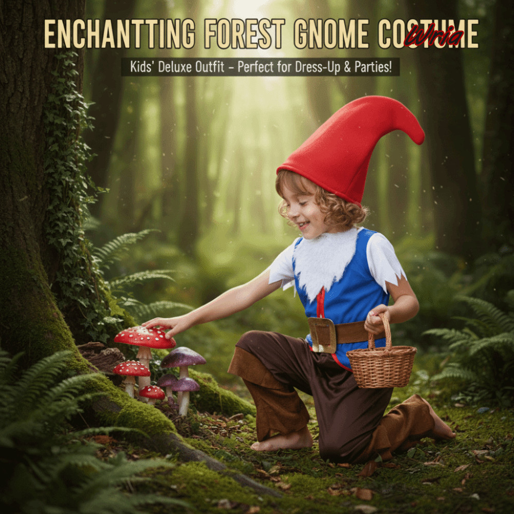 ชุดคอสเพลย์ WRIA Seven Dwarfs Gnome สำหรับเด็ก พร้อมชุดเอลฟ์ สำหรับเทศกาลคริสต์มาสและบทบาทในเรื่องพ่