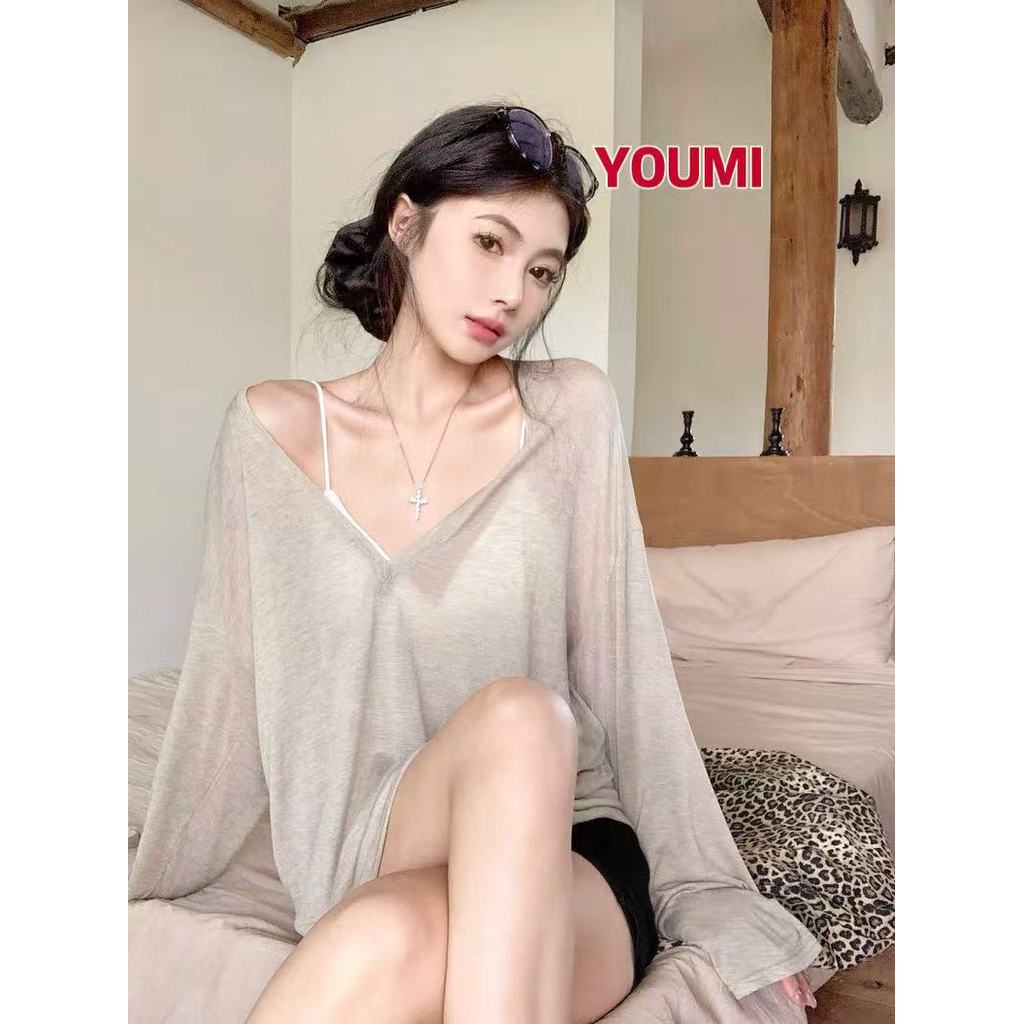 ส่งจากไทยทุกวัน  เสื้อยืดผู้หญิง เสื้อชีฟองทรง ใส่แมทช์เสื้อสายเดี่ยว หรือ บิกิน