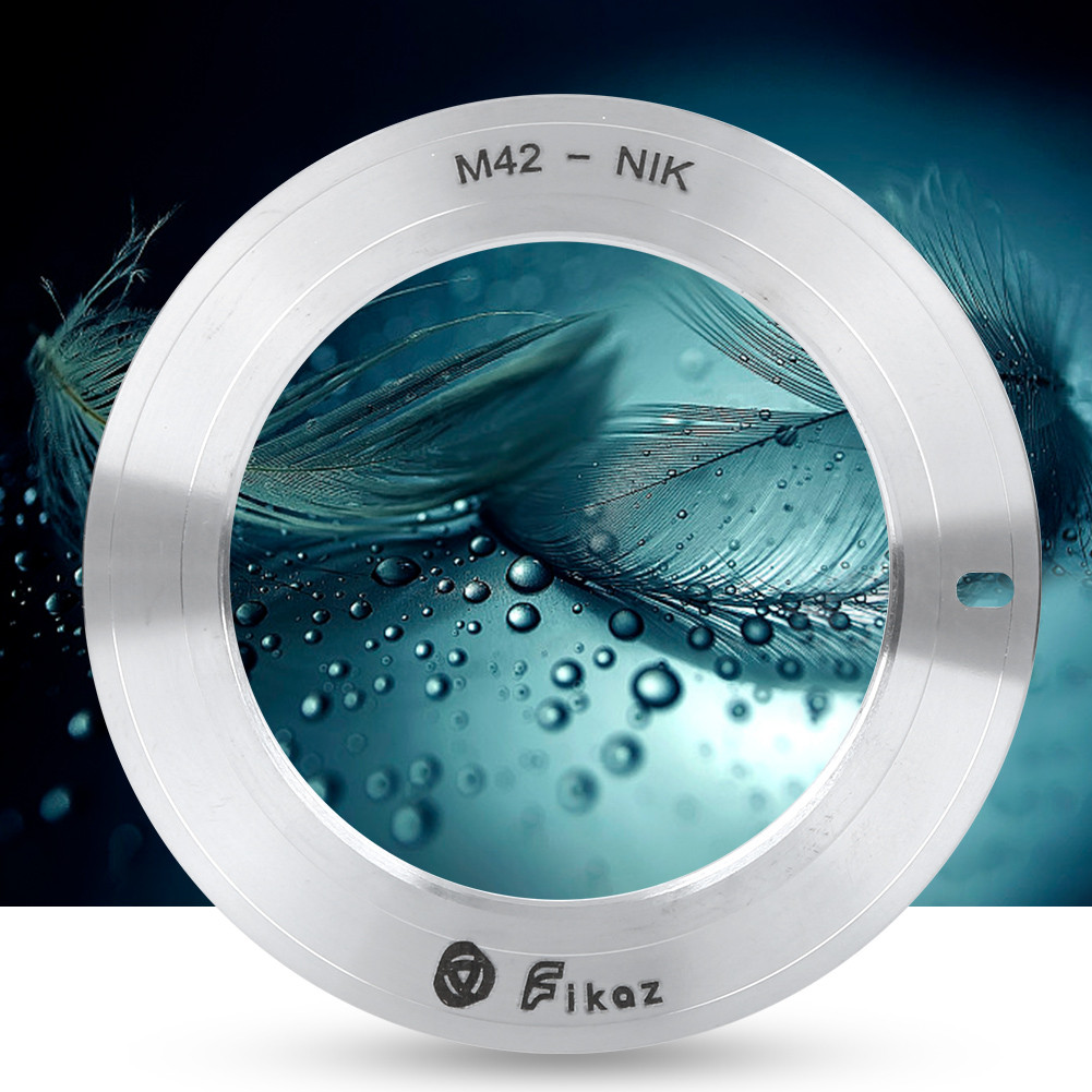 Aliout-PH Fikaz M42-NIK อลูมิเนียมเลนส์อะแดปเตอร์ติดตั้งแหวนสําหรับ M42 Mount to Nikon D3000/D300s/D
