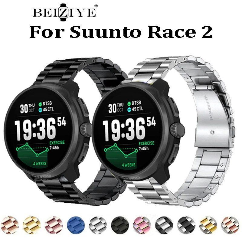 สายสแตนเลสสําหรับ Suunto Race 2 สร้อยข้อมือสายโลหะสําหรับ SUUNTO RACE 2 Band อุปกรณ์เสริม