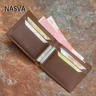 [สไตล์ย้อนยุค] กระเป๋าสตางค์ใบสั้นหนังม้าบ้าของผู้ชายกระเป๋า…