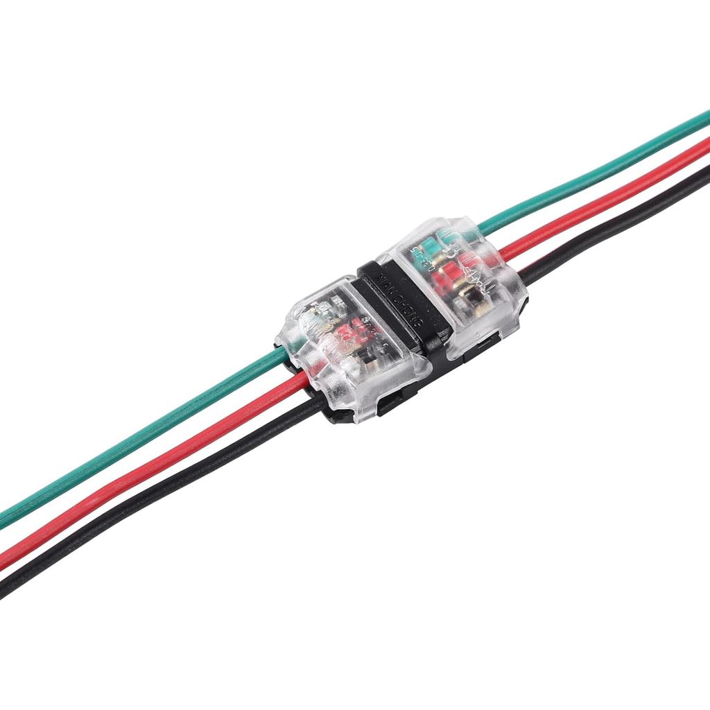 Brightfour 12 Pack Quick Solderless Wire Splice Connectors, 2 Way 3 Pin ยานยนต์, เหมาะกับ 20-24 AWG