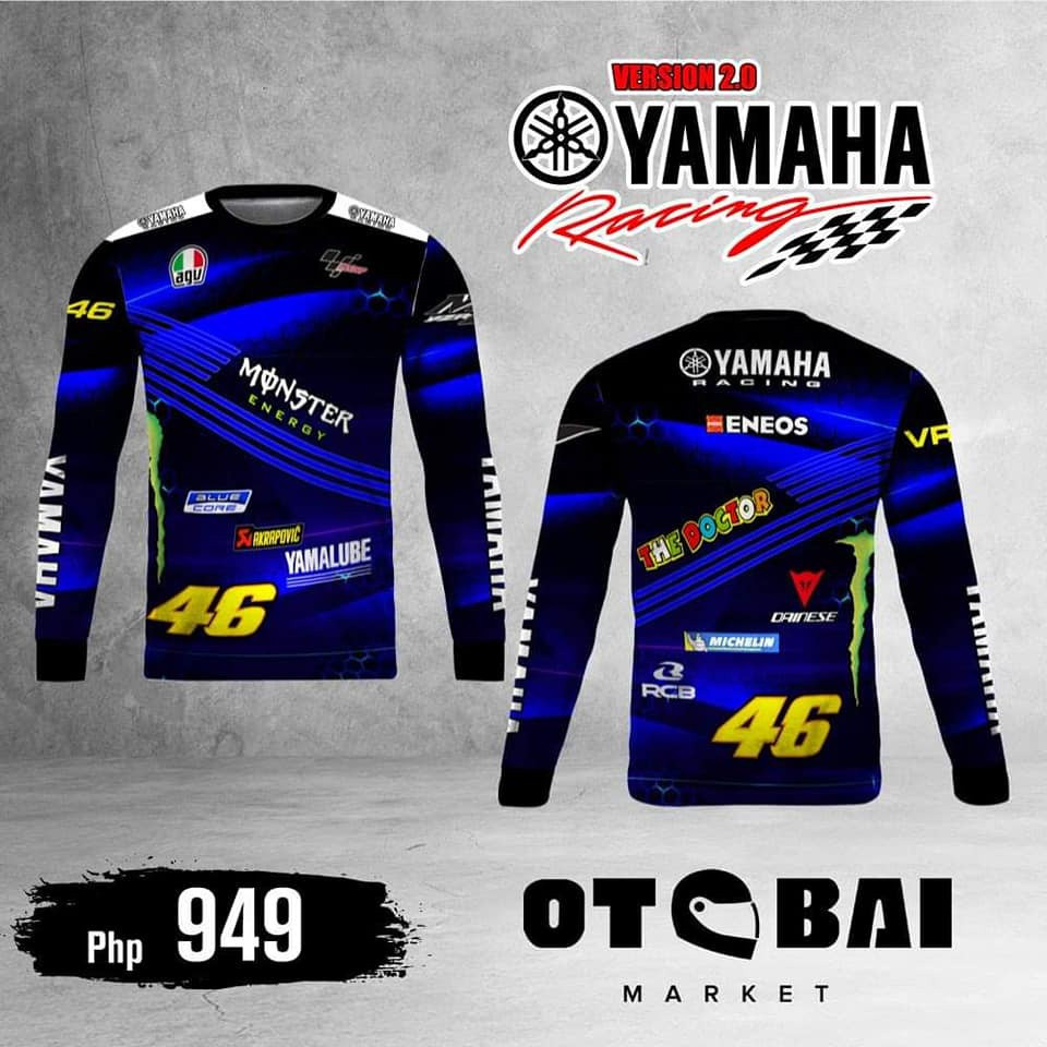 เสื้อยูนิฟอร์ม Yamaha Racing แบบ 3D สำหรับนักปั่น แขนยาว มีให้เลือกตั้งแต่ไซส์ XXS ถึง 6XL