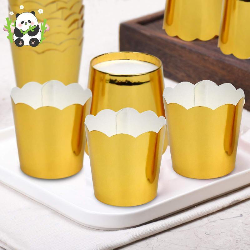 Non-Stick Cupcake Box Golden Muffin Mold Paper Cake Cup Baking Paper Cup, เหมาะสําหรับงานแต่งงาน, วั