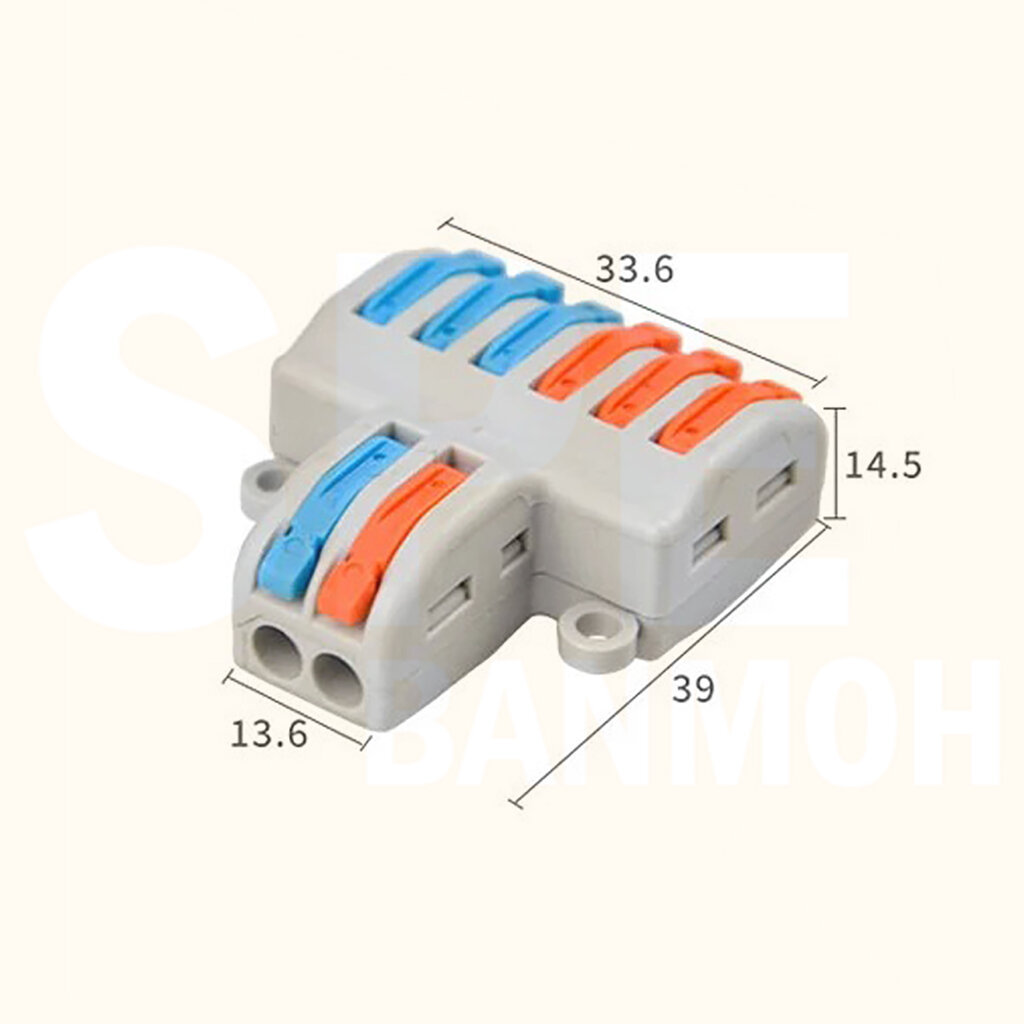 [ 1 ชิ้น ] LT-623 ตัวแยกสาย 3 ช่อง 2ชุด เข้า 3 ออก 6 32A 450V เทอร์มินอลต่อสายไฟ Terminal LT Series ตัวแยกสายแบบถอดได... - รูปที่ 4