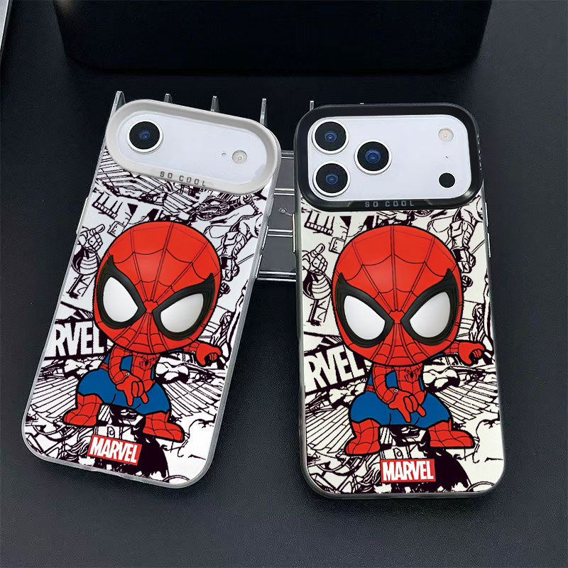 แมงมุมน้อยการ์ตูนรุ่นQกันกระแทกเคสแข็งหลุมขนาดใหญ่เหมาะสําหรับiPhone XR XS MAX 17PROMAX 17AIRเคสโทรศ