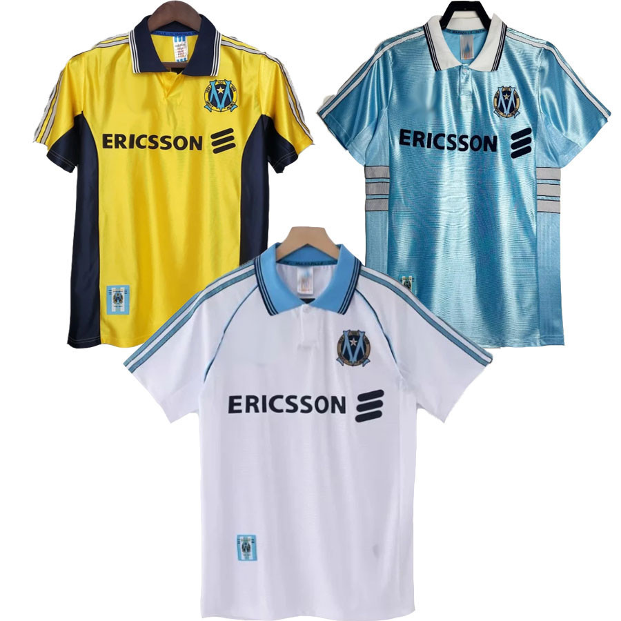 เสื้อฟุตบอล Retro Collar White Jersey ของ Olympique De Marseille ปี 1998-1999 ขนาด S-XXL พร้อมให้คุณ