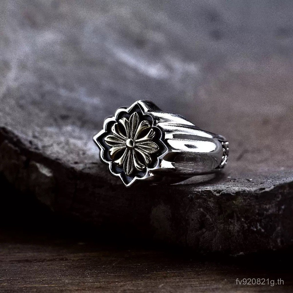 แหวนเงินสเตอร์ลิง 925 สำหรับผู้ชาย สีชัดเจน ขนาด 12.3 กรัม ฝังทองแดง แบบเปิด ผสมสไตล์ยุโรปและอเมริกั