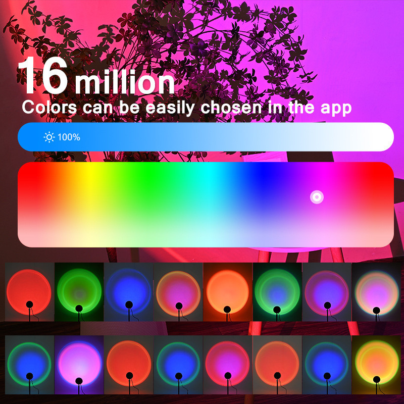 R RGB Sunset Light โคมไฟตั้งโต๊ะขนาดเล็ก Photo บรรยากาศแสง Sunset Light USB Sunset Light Sunset Ligh