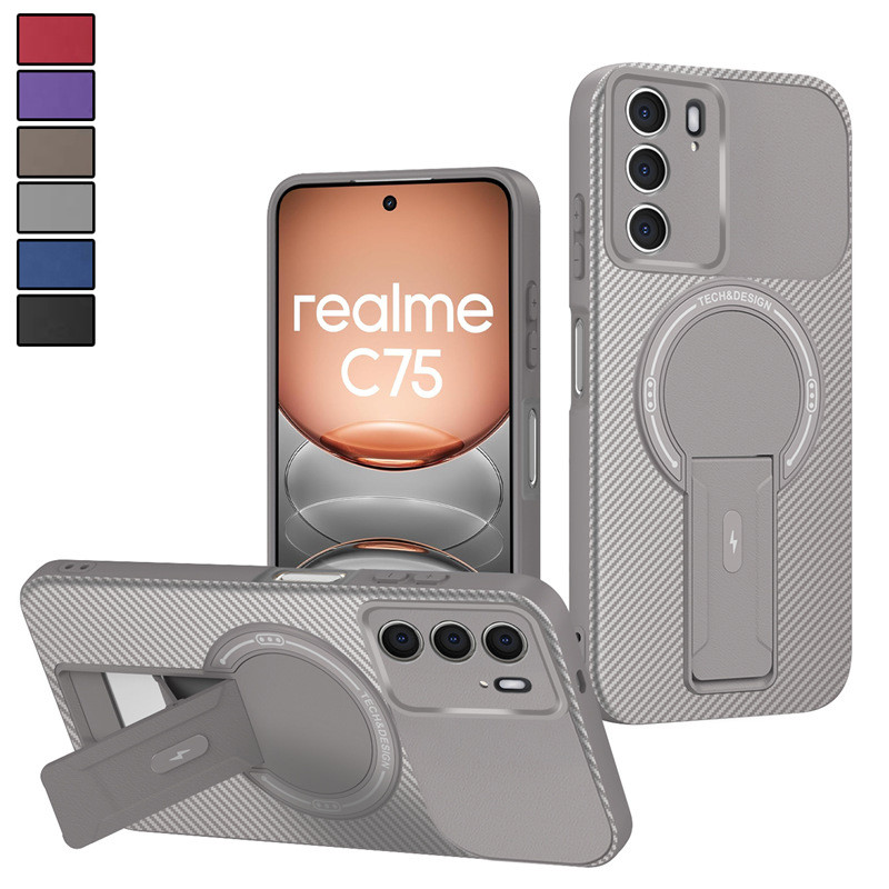 สําหรับOppo Reno 14 Pro Wireless Charging Caseพร้อมขาตั้งในตัว,คาร์บอนไฟเบอร์กันกระแทกสําหรับOppo Re