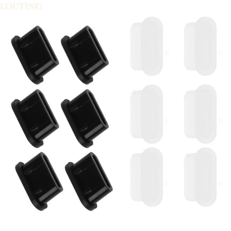 LOUTING 12 ชิ้น USB ชาร์จพอร์ต Protector ฝาครอบประเภท C ปลั๊กฝุ่นโทรศัพท์แท็บเล็ตประเภท C ป้องกันฝุ่นหมวก Universal USB C Dus