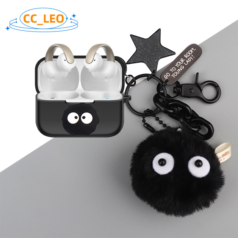 for Anker Soundcore AeroClip Case Cartoon Astronaut Cute Doraemon Keychain Pendant Silicone Soft Case Suitable for Soundcore AeroClip Shockproof Shell Protective Sleeve