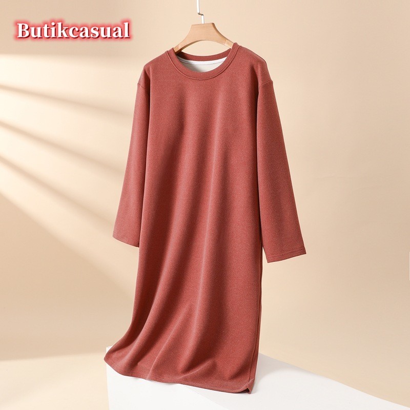 ผู้หญิงแผ่นหน้าอก ชุดนอน เยอรมันชุดกํามะหยี่แขนยาวฤดูใบไม้ร่วงฤดูหนาวที่อบอุ่นหลวมความสะดวกสบาย ชุดลําลอง - รูปที่ 3