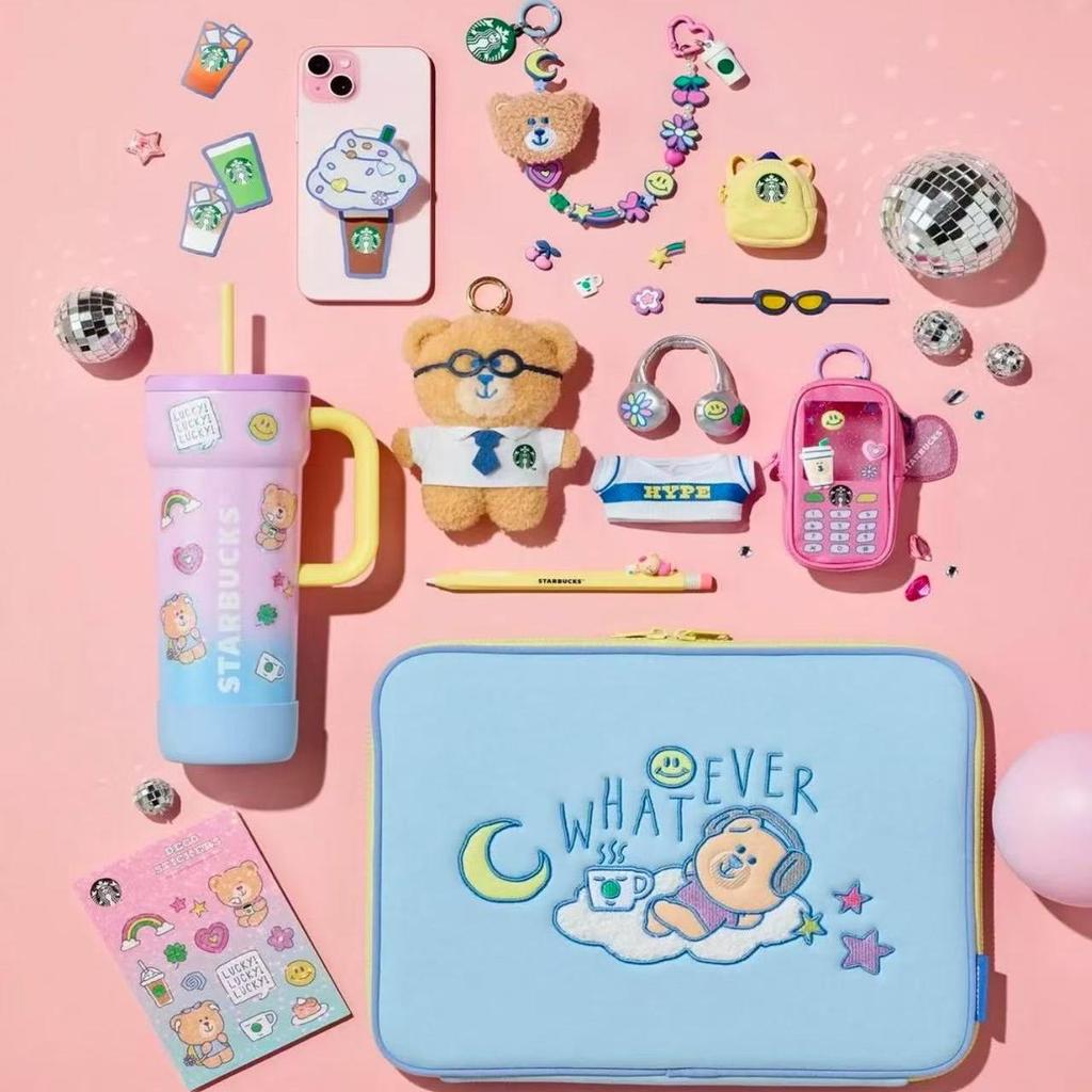 Jiyoon.Starbucks 25 School Season Campus Limited เคสป้องกันแท็บเล็ตพวงกุญแจถ้วยฟาง