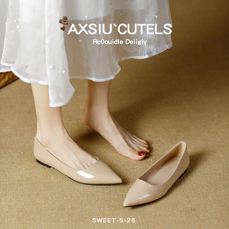 Fuxing ผู้หญิงปากตื้น Commuter รองเท้า All-Match รองเท้าแบน Fuxing ผู้หญิงปากตื้น Commuter รองเท้า A