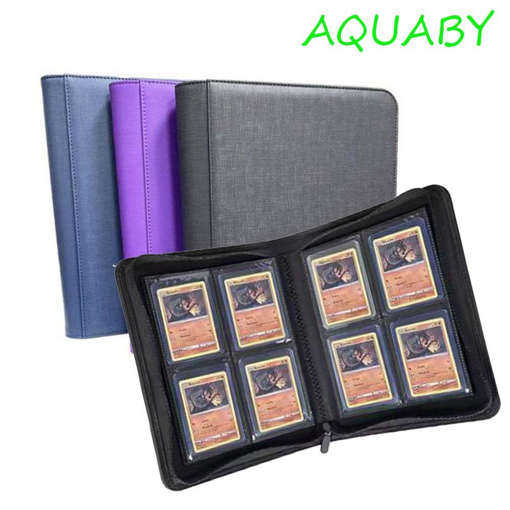 AQUABY Toploader Binder, 112 Toploader กระเป๋าสองด้าน Toploader อัลบั้ม, Practical PU 4 กระเป๋าการ์ด