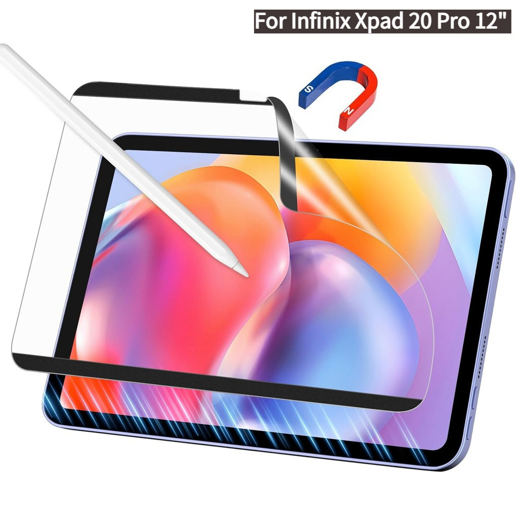 กระดาษรู้สึกReusable Magnetic Screen ProtectorสําหรับInfinix XPad 20 Pro 12 นิ้ว 2025 X1201 XPad 20 