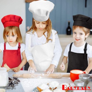 Bab-Child ผ้ากันเปื้อนกระเป๋าด้านหน้าสีทึบ + หมวกทําอาหารวงย…