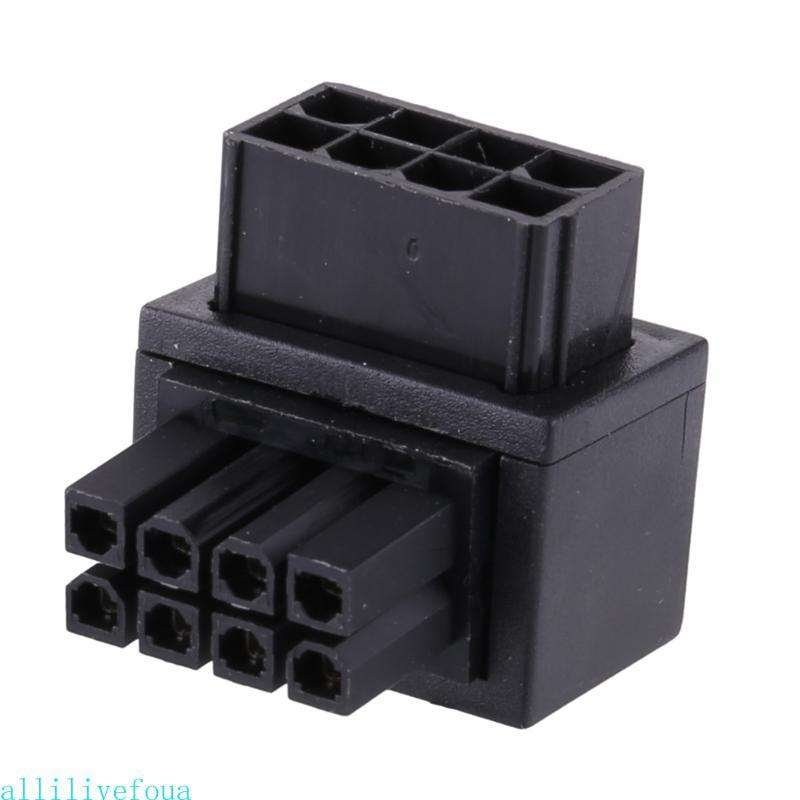 Allilivefoua CPU 8Pin Female to Male Power Connector Adapter GPU PCIe 8Pin 90 องศา Connector
