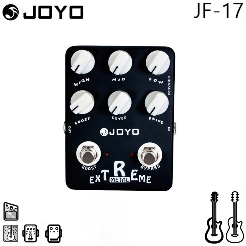 JOYO JF-17 EXTREME โลหะเหยียบ Distortion เหยียบผลกําไรสูง Overdrive Pedal สําหรับกีตาร์ไฟฟ้าเบส True