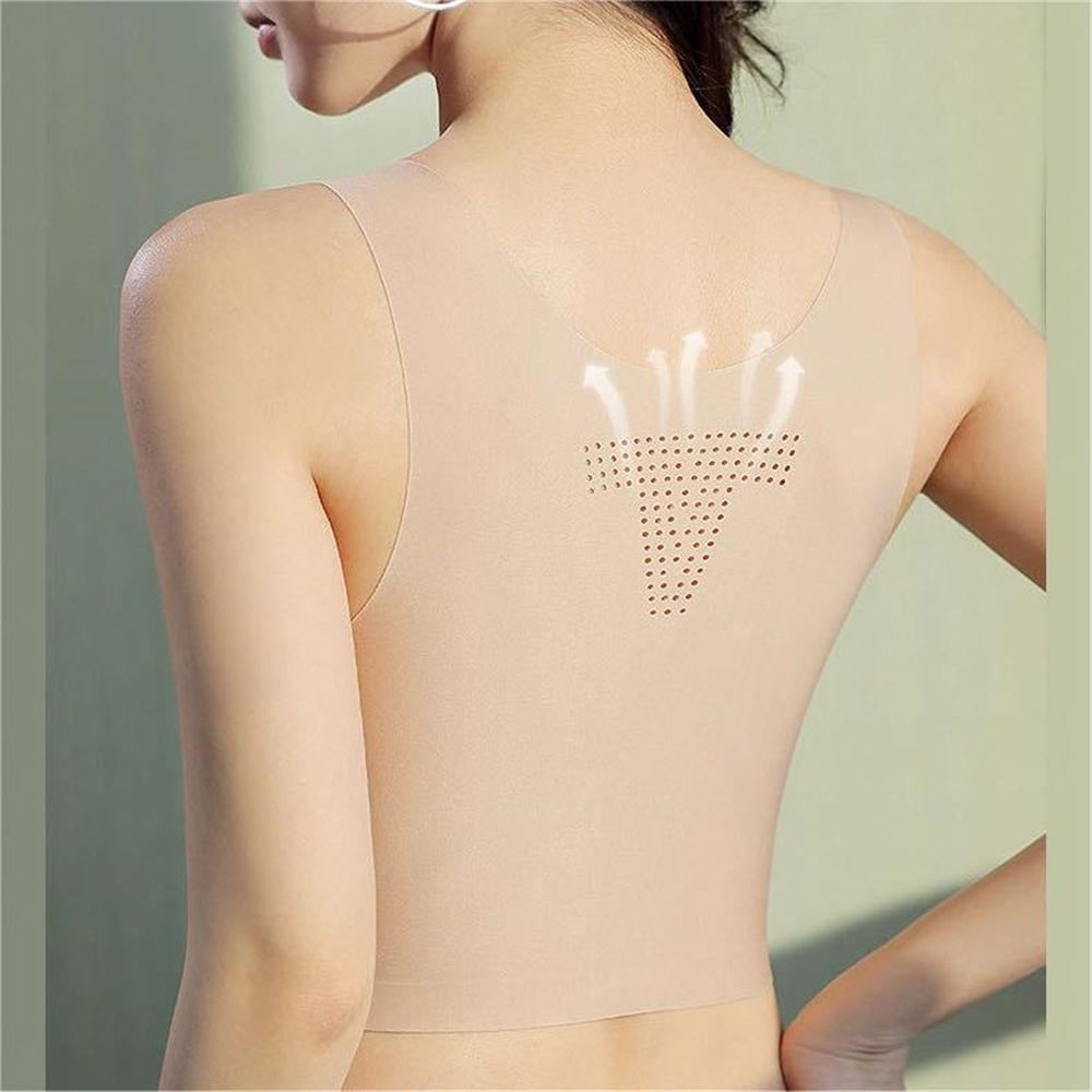 【สินค้าพร้อมส่ง】 【S-3XL】เสื้อรัดหน้าอกทอมบอยแบบไม่มีรอยสำหรับวิ่งเทรนนิ่ง เสื้อรัดหน้าอกกันกระแทก เสื้อรัดตัว สีพื้นเรียบง่ายพร้อมแผ่นเสริมหน้าอก สายสะพายไหล่กว้าง สวมใส่สบาย ระบายอากาศได้ดี 【LuckServeX】 - รูปที่ 4