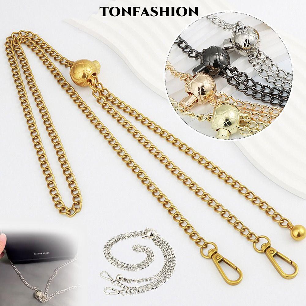 สายโซ่กระเป๋า TONFASHION โลหะสีเงิน ปรับความยาวได้ สำหรับเปลี่ยนหรือเพิ่มสไตล์ให้กระเป๋าของคุณ