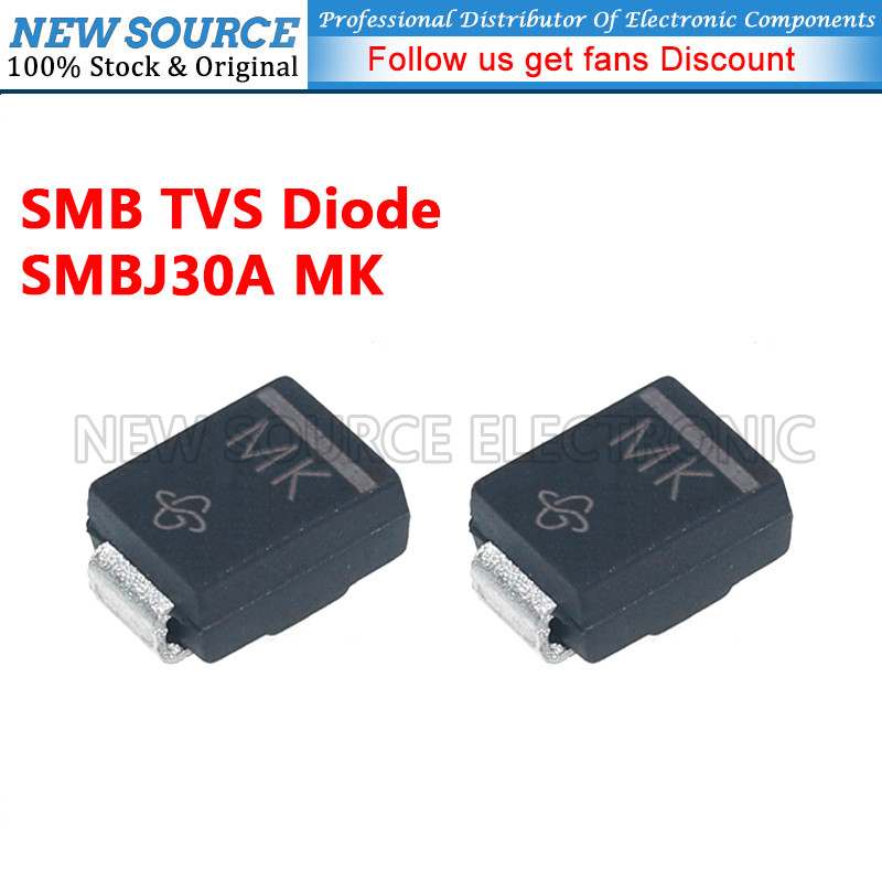 [20-100 ชิ้น] SMBJ30A MK SMB TVS Diode SMD Transient แรงดันไฟฟ้า Suppessor Diode แหล่งใหม่