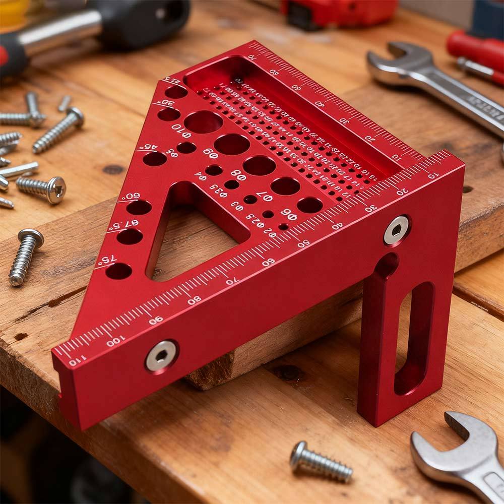 3D Aluminum Miter Triangle Ruler Multi Angle Positioning 45/90 Degree Primal Measuring Ruler Triangl