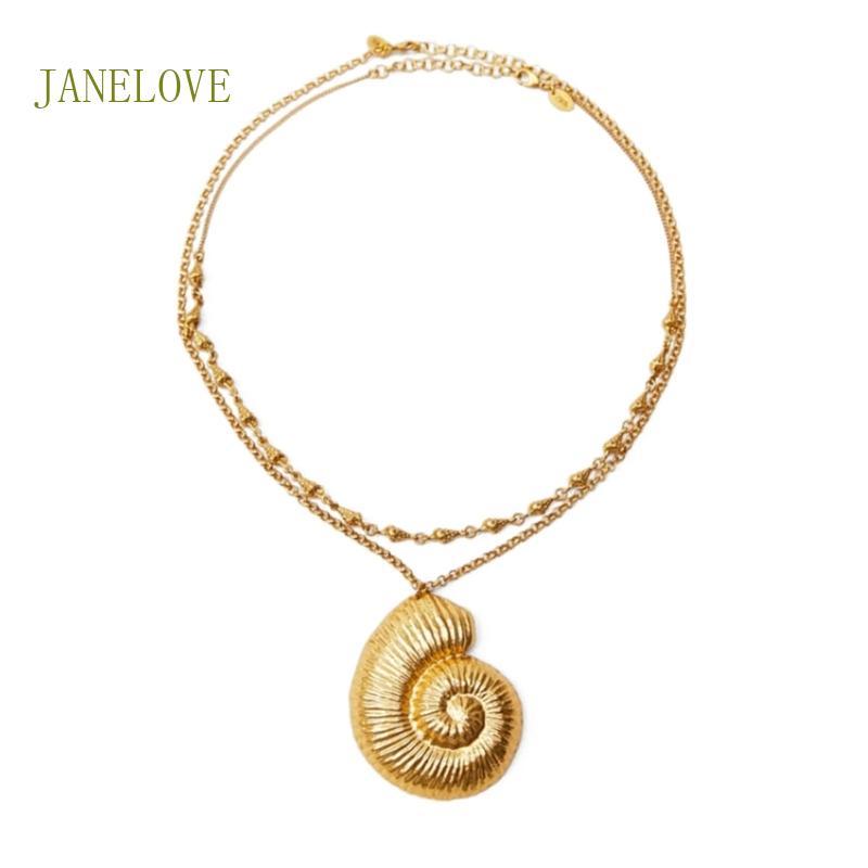 JLOVE สร้อยคอจี้สังข์ใหญ่สำหรับผู้หญิงสไตล์ Egirl และ Punk แบบเกาหลี