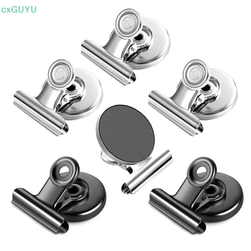 [cxGUYU] 3 ชิ้นคลิปแม่เหล็ก Bulldog คลิป Heavy Duty คลิปแม่เหล็กเหมาะสําหรับแม่เหล็กไวท์บอร์ดจอแสดงผลบ้าน PRTA