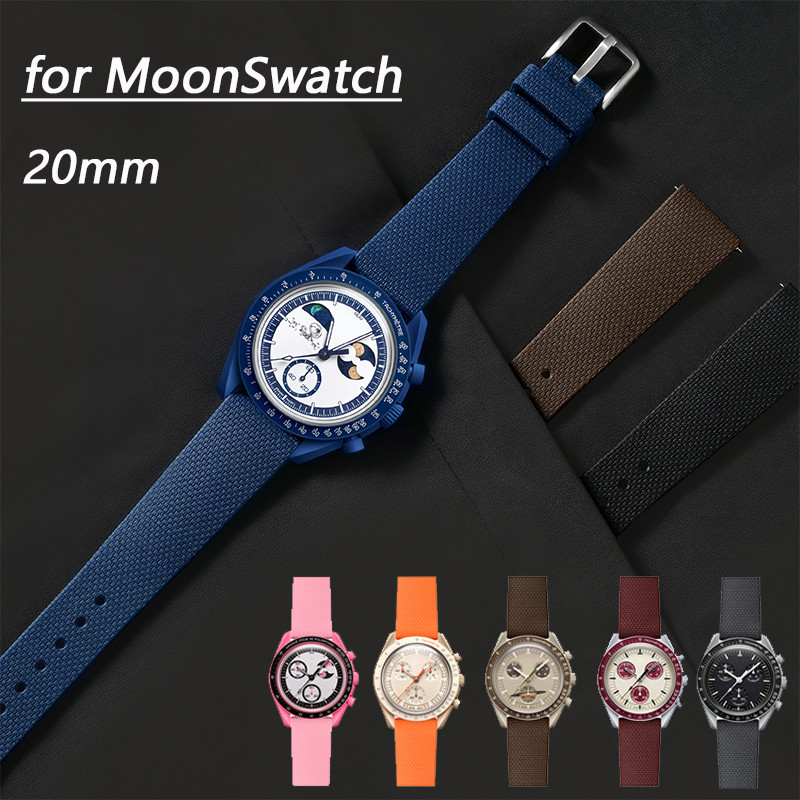 สายรัดซิลิโคนเหลว 20 มม. สําหรับ Omega X Swatch MoonSwatch Constellation สําหรับ Snoopy Quick Release สร้อยข้อมือนาฬิกาอุปกรณ์เสริม