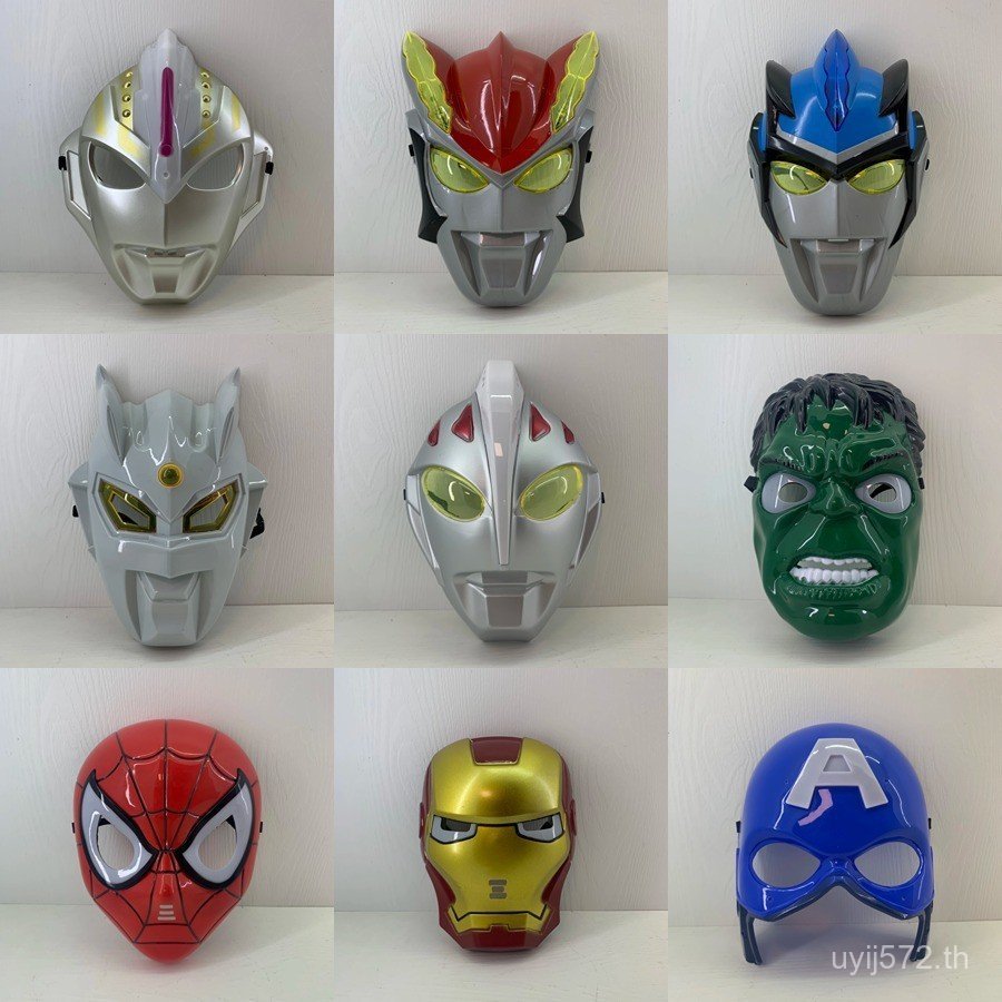 Light Ultraman Mask Spider-Man Iron Man Serodiga Children Mask Stall Night Market Mask