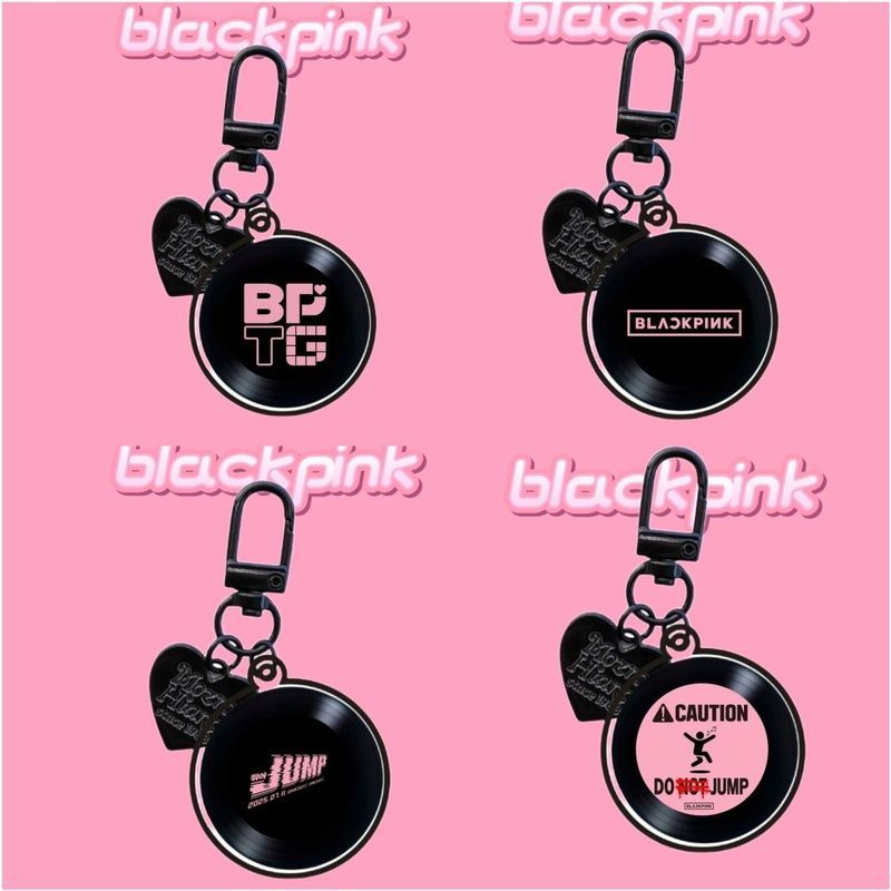 พวงกุญแจบันทึกไวนิล BLACKPINK - Lisa Jennie Jisoo พวงกุญแจอะคริลิคพร้อมฝาครอบอัลบั้ม, อุปกรณ์เสริมสิ