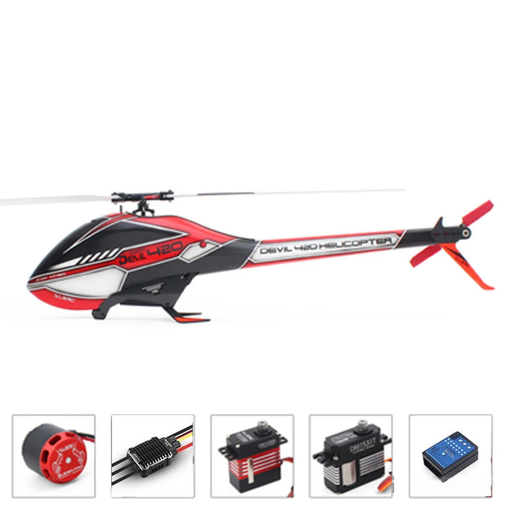 Devil 420 Fast Fbl 6ch 3d Red / Yellow Flying Rc Helicopter Kit